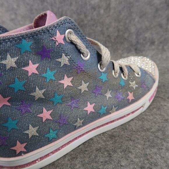 Skechers Shoes Kids 2 Sneakers Twinkle Toes High Top Active Stars Light Up Girls - Picture 12 of 14